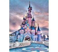 Chaozhirui Cross Stitch Embroidery Kit Pattern Print Pink Castle 11CT DIY Embroidery Kit Embroidery Plush Kit Chinese Style Tiger Wallpaper Cross Stitch Disney-40X50CM