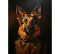 Chaozhirui Cross Stitch Kit with Art Stamp,Pet Dog Animal German Shepherd Needlepoint Starter Kit for DIY Embroidery Craft,Precision Pattern Printed Cross Stitch 11CT-40X50CM