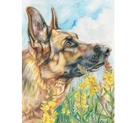 Chaozhirui DIY Cross Stitch Embroidery Kit Golden Retriever Animal Cross Stitch Kit Dog and Tulip Flowers 11CT Cotton Cross Stitch Kit 40x50cm