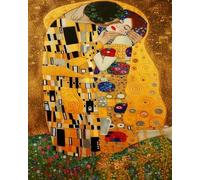Chaozhirui Klimt's Kiss Embroidery Cross Stitch Kit - 40x50cm (11CT) Popular Printed Cross Stitch Kit, Easy DIY Craft Kit