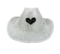 Chapeau de cowboy scintillant, chapeau de cowboy à paillettes pour hommes | Wester Wide Brim Cowgirl Hat Disco, Accessoires de costumes de casseurs de fête, accessoires de cosplay pour hommes
