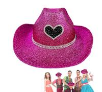 Chapeau de cowboy scintillant, chapeau de cowboy à paillettes pour hommes | Wester Wide Brim Cowgirl Hat Disco, Accessoires de costumes de casseurs de fête, accessoires de cosplay pour hommes