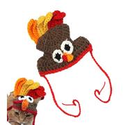 Chapeau Turc - Chapeau De Dinde Pour Chat | Costume Da Chat Da Thanksgiving, Chapeaus Dinde Sur Le Thème Des Fêtes | Chapeaus De Dindes Por Animaux Compagnie, Vêtement Amusant Fait Main