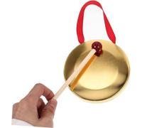 Chapel Brass Copper Cymbals Percussion Dia12cm Alto Hand Gong With Round Play Hammer,1 Set