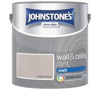 Chapel Stone Johnstone’s Wall & Ceiling Matt Paint 2.5L - Smooth Matt Finish, Excellent Coverage, Quick Dry, Low Odour Interior Paint for Walls & Ceilings