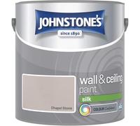 Chapel Stone Johnstone’s Wall & Ceiling Silk Paint 2.5L - Smooth Silk Finish, Excellent Coverage, Quick Dry, Low Odour Interior Paint for Walls & Ceilings
