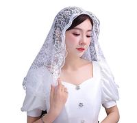 Chapel Veil Mantilla Veils Latin Mass Flower Embroidered For Head Covering Lace Edge Scarf For Confirmation Baptism 2 Spanish Lace Veil Mantilla Catholic Chapel Head Covering Latin