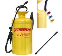 Chapin 30600 2-Gallon Professional Tri-Poxy Steel Deck Sprayer for Deck Cleaners and Transparent Stains and Sealers, Yellow/Red