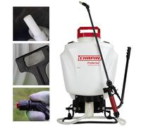 Chapin 61800 4-Gallon Made in USA Professional Backpack Sprayer with Brass Adjustable and Poly Fan/Cone Nozzles, Cushion Grip Shut-Off, 3-Stage Filtration System, Translucent White