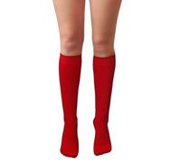 Chapini School Girls Soft Cotton Rich Plain Knee High Socks Uniform UK Foot Sizes 9-12 (Red)