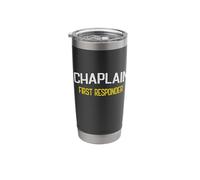 Chaplain at Work First Responder EMS Fire White Yellow Stainless Steel Insulated Tumbler