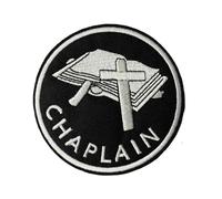 Chaplain Cross and Bible Embroidered Morale Patch, Christian God Tactical Badges Hook & Loop Stickers for Clothing Military Backpack Vest Uniform Hat