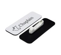 Chaplain (White) 1 x 3" Rounded Corner Name Badge | Care Home Specialism & Role (3 Pack)