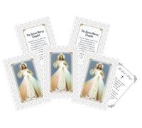Chaplet of Divine Mercy Card - Laminated Lace Style Divine Mercy Chaplet Prayer Card, The Lord's Prayer Card - 5 Divine Mercy Prayer Card for Daily Devotion - Tarjetas Divina Misericordia - 6 Items