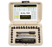 Chapman MFG 7331 All-Purpose Standard Screwdriver Set - Includes Phillips, SAE Allen Hex & Slotted/Flathead Bits, Complete Set Offers 24 USA Made Insert Bits + Mini Ratchet Hand Tool (Desert Tan Case)