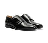 Chapman & Moore Toe Cap Monk Leather Men's Black Shoes - UK 9