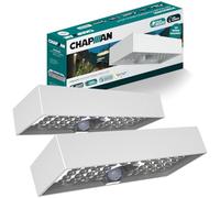 Chapman Pinehurst 6W PIR LED Solar Brick Lights Outdoor, IP65 Waterproof Wall Lights, Motion Sensor, 4000K Cool White Solar Lights for Garden, Driveways & Outdoor Security Lighting (2 Pack - White)