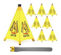 Chapou 8 Pcs Pop up Wet Floor Sign with Storage Tube 20 Inch Wet Safety Signs Commercial Caution Safety Cone Pop up Caution Sign for Commercial Stores Grocery Restaurant Restroom Office Use