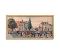 Chappel Bull's Head Tavern Bowery New York Painting Framed Wall Art Print Long 25X12 Inch