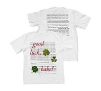 Chappell Roan Good Luck Babe Tee Crewneck Short Sleeve Streetwear Men Women Fashion T-Shirt (XS,White)