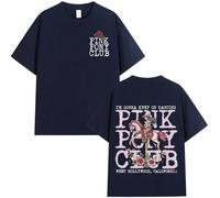Chappell Roan Pink Pony Club T Shirt Midwest Princess Tee Men Women Cotton Casual Oversized Short Sleeve Unisex Fashion Top-Navy||m