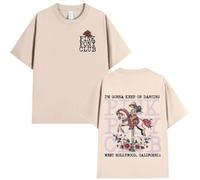 Chappell Roan Pink Pony Club T Shirt Midwest Princess Tee Men Women Cotton Casual Oversized Short Sleeve Unisex Fashion Top-Khaki||s