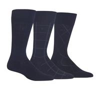 Chaps Men's Assorted Classic Fashion Pattern Dress Crew Socks (3 Pack), Navy, Shoe Size 6-12/Sock Size 10-13