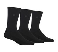 Chaps Men's Assorted Solid Dress Crew Socks (3 Pack), Black, Shoe 6-12/Sock Size 10-13