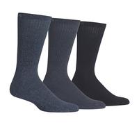 Chaps Men's Assorted Solid Mock Rib Casual Crew Socks (3 Pack), Denim, Shoe 6-12/Sock Size 10-13