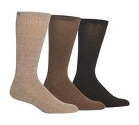 Chaps Men's Assorted Solid Mock Rib Casual Crew Socks (3 Pack), Khaki, Shoe 6-12/Sock Size 10-13