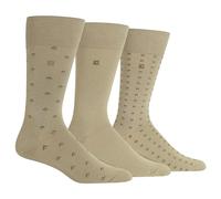 Chaps Men's Diamond Dress Crew Trouser Socks 3 Pair, Khaki 10-13/Shoe Size: 6-12