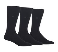 Chaps Men's Solid Crew Socks with Embroidered Logo (3 Pack) - black -