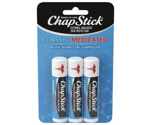 ChapStick Classic Medicated Lip Balm Tube, Soothing & Hydrating, 0.15 oz, 3 Pack