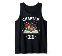 Chapter 21 Years Old 21st Birthday Celebration Floral Book Tank Top