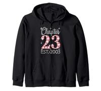 Chapter 23 EST 2003 Happy 23rd Birthday Girl Men Women Zip Hoodie