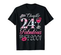 Chapter 24 Fabulous Since 2001 24th Birthday Gift For Women T-Shirt