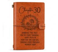 Chapter 30 Journal Notebook Gift, 30th Birthday Gifts for Women PU Leather Notebook Journal, Elegant 136 Pages Milestone Keepsake Diary, Vintage Brown Personal Organiser Gift for Friend, Sister