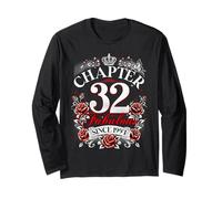 Chapter 32 Fabulous Since 1994 Roses 32nd Birthday Women Long Sleeve T-Shirt