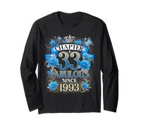 Chapter 33 Fabulous Since 1993 33rd Birthday Women Blue Rose Long Sleeve T-Shirt