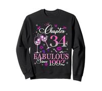 Chapter 34 Fabulous EST 1992 34th Birthday Queen Diamond Sweatshirt