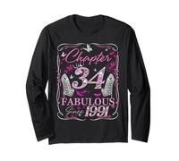 Chapter 34 Fabulous Since 1991 34th Diamond Birthday Queen Long Sleeve T-Shirt