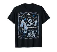 Chapter 34 Fabulous Since 1991 34th Diamond Birthday Queen T-Shirt