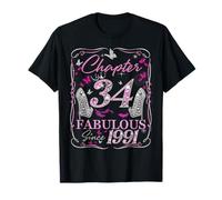 Chapter 34 Fabulous Since 1991 34th Diamond Birthday Queen T-Shirt