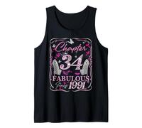 Chapter 34 Fabulous Since 1991 34th Diamond Birthday Queen Tank Top