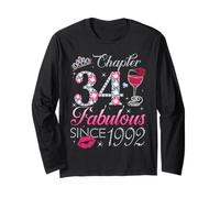 Chapter 34 Fabulous Since 1992 34th Birthday Gift for Women Long Sleeve T-Shirt