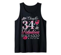 Chapter 34 Fabulous Since 1992 34th Birthday Gift for Women Tank Top