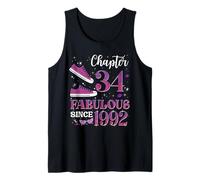 Chapter 34 Fabulous Since 1992 34th Birthday Girl Lady Tank Top