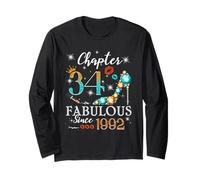 Chapter 34 Fabulous Since 1992 34th Birthday Women Girls Long Sleeve T-Shirt