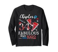 Chapter 34 Fabulous Since 1992 34th Birthday Women Girls Long Sleeve T-Shirt