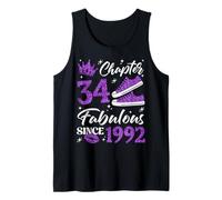 Chapter 34 Fabulous Since 1992 34th Birthday Women Lady Tank Top